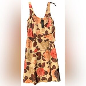 Talbots Formal Dress with Peach and Cream Floral Pattern